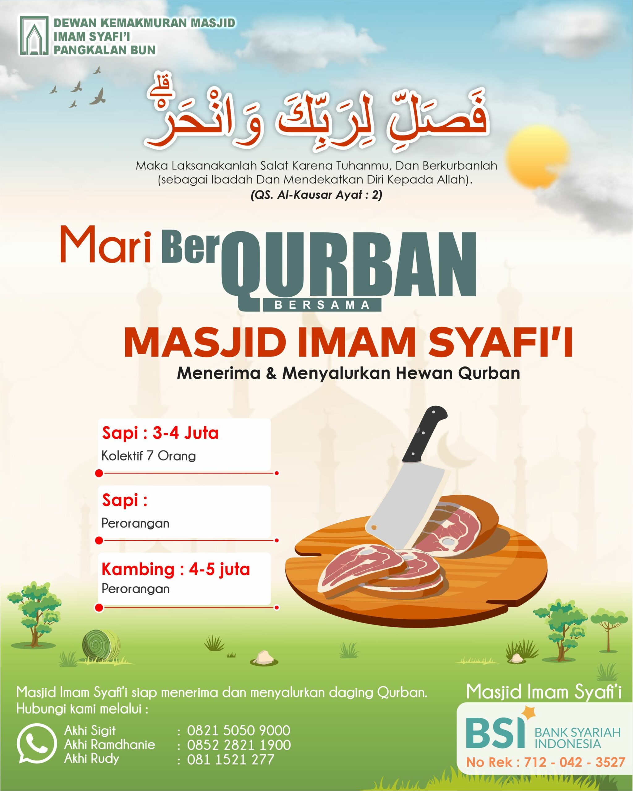 Mari Berqurban Bersama Masjid Imam Syafi'i Pangkalan Bun